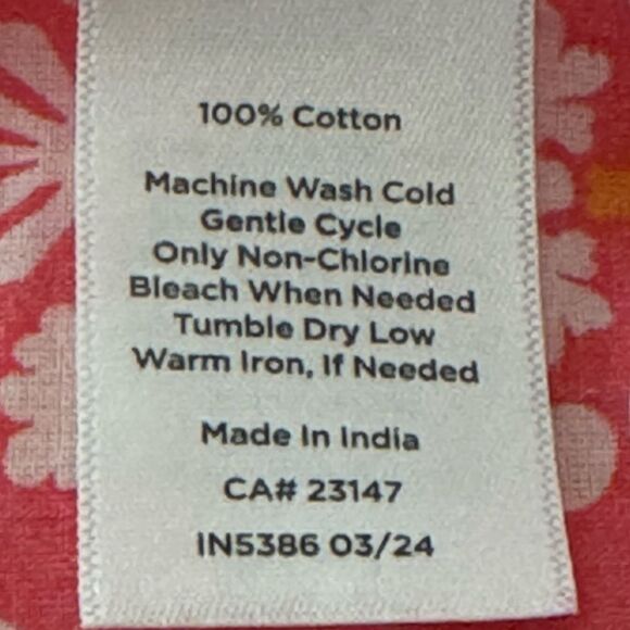 TALBOTS DAMASK BOUQUET POPOVER CORAL AND WHITE - Picture 9 of 9